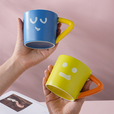 Taça de café de cerâmica de grande capacidade, criativa para escritório