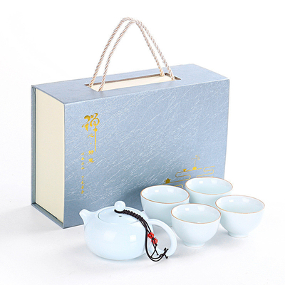 Conjunto de caixa de presente de impressão multi-color de mão Conjunto de chá de cerâmica Xishi Pot para agricultura