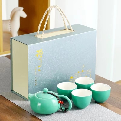 Conjunto de caixa de presente de impressão multi-color de mão Conjunto de chá de cerâmica Xishi Pot para agricultura