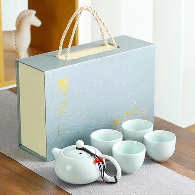 Conjunto de caixa de presente de impressão multi-color de mão Conjunto de chá de cerâmica Xishi Pot para agricultura