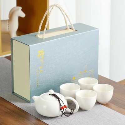 Conjunto de caixa de presente de impressão multi-color de mão Conjunto de chá de cerâmica Xishi Pot para agricultura