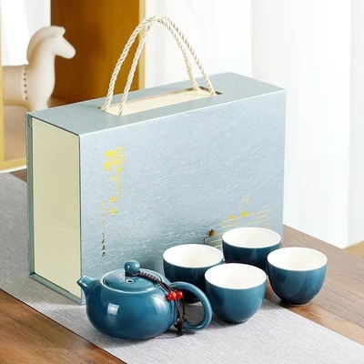 Conjunto de caixa de presente de impressão multi-color de mão Conjunto de chá de cerâmica Xishi Pot para agricultura