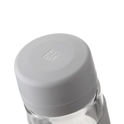 Copo de filtro de chá de vidro duplo Copo de filtro de chá de vidro duplo Copo de filtro de chá de vidro cinza Produto de escritório profissional com serigrafia