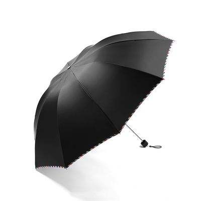 Logotipo personalizado Cubo Mão de madeira Comércio guarda-chuva dobrável XN0023 com 2 cores de impressão