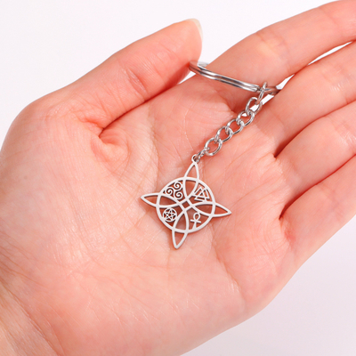 Set de presente de chaveira de aço inoxidável para o Dia das Mães 2024 Feiticeira/Nodo Acrílico 2cm*15cm