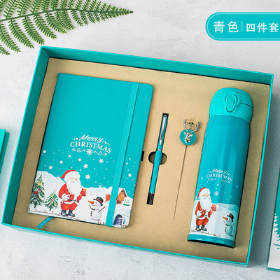 Caixa de presente de Natal Conjunto de 4 Notebook Bookmark Pen Thermos Impressão UV 1 Cor Gráfica