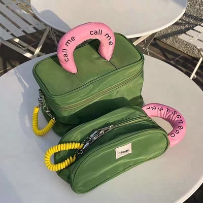 Saco de maquilhagem de logotipo Nylon à prova d'água com cores contrastantes Saco de armazenamento Ótimo presente para funcionários