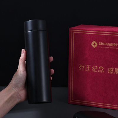 Display de temperatura Taça de termo em casaco vermelho Flip Box perfeito para lembranças de negócios