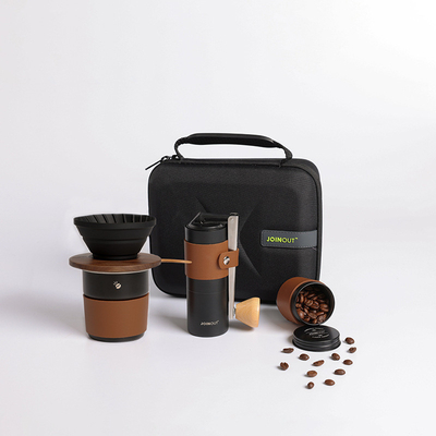 1 Impressão gráfica a cores Conjunto de café de carro portátil para coleção e acampamento ao ar livre