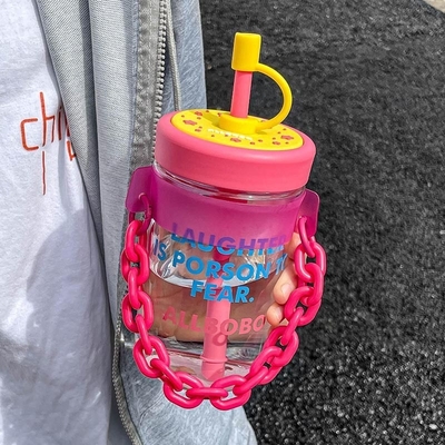 Agência de viagens presente de funcionário design de taça de água de alta estética com palha e logotipo do cliente