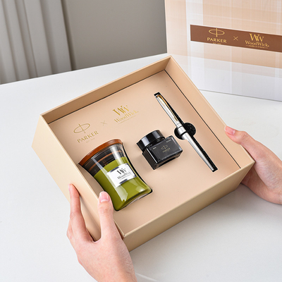 Presente exclusivo para o Dia do Pai Wycombe Abbey XL Pena de Ouro Branco WoodWick Aromaterapia