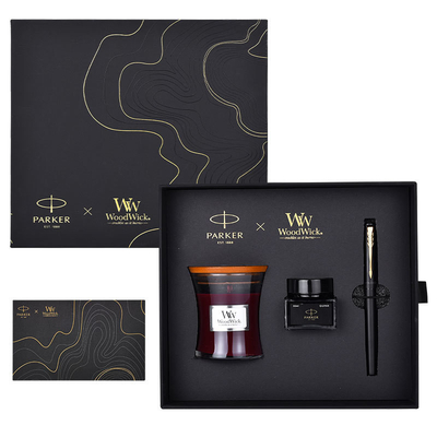 XL Nível de entrada caneta de tinta de ouro preto WoodWick Aromaterapia Set de presente preto para aniversário