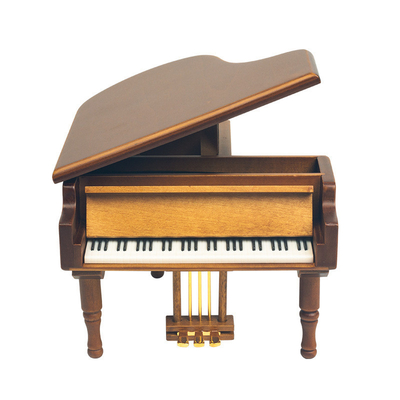 Caixinha de música de piano de madeira impressa com tela de seda Ideal para favores de casamento Presentes de festa nupcial