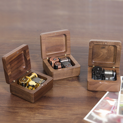 Impressão UV Movimento Walnut Octopus caixa de música para desktop decoração e criativa