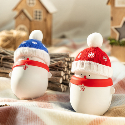 Presente de Natal Cartoon Mini Tesouro de Neve Portátil Tesouro de Mão Quente 2 em 1 Power Bank