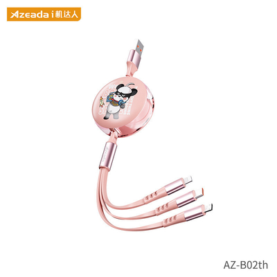 Space Bear 1 a 3 cabo telescópico de carregamento rápido compatível com várias marcas