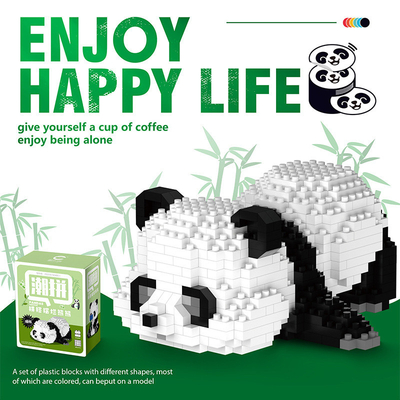 -Chic Panda Bloco de construção Grânulos minúsculos Jogos de plástico montados 1 Impressão gráfica a cores