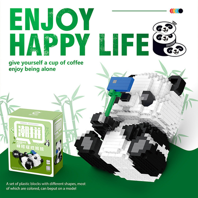 -Chic Panda Bloco de construção Grânulos minúsculos Jogos de plástico montados 1 Impressão gráfica a cores