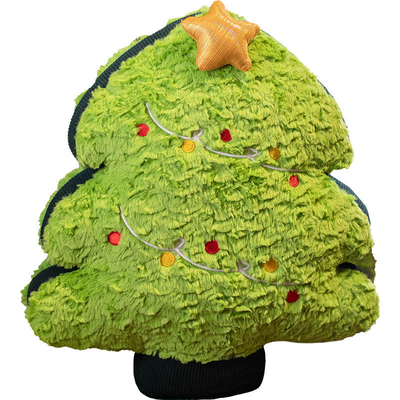 Almofada de árvore de Natal para a formatura com simulação de alce e desenho de boneco de neve