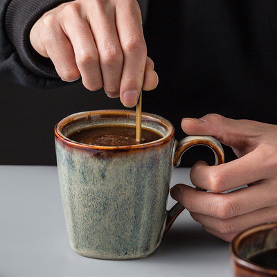 Dia do Pai Retro Forno Transformação Taça de Café Cerâmica Pintada à Mão para Oficina