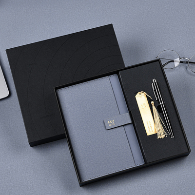 A5 Notebook Bookmark Signature Pen Set Logotipo personalizado Caixa de presente de negócios para esportes e jogos