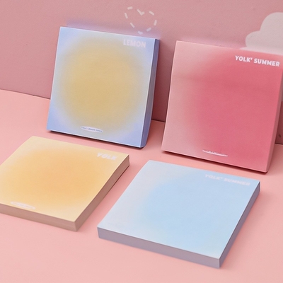 Logotipo do cliente Gola de ovo Gradiente Adesivos de cor sólida para notas de escritório Mudança de cor