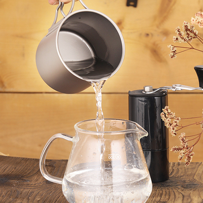Copo de Titânio Portátil Impresso com tela de seda 350 ml para acampamento e atividades ao ar livre