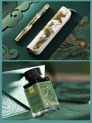 Hero 100 Pen 14K Gold Pen o ano da coleção comemorativa Loong Logotipo personalizado