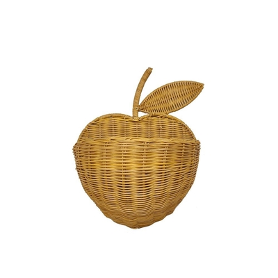 Impressão de tela de seda Rattan feito à mão Corrente de armazenamento de maçã tecida para organização doméstica
