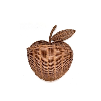 Impressão de tela de seda Rattan feito à mão Corrente de armazenamento de maçã tecida para organização doméstica