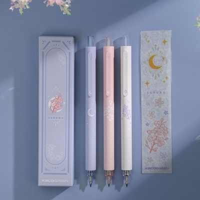 Alta aparência Agricultura Noite à beira da estrada Sakura Neutral Pen 3 Pack para escritório presente