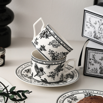 Xiao Xiangfeng Taça de café preto e branco e prato perfeito para esportes e jogos