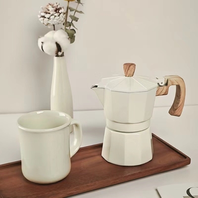 Caixa de presente de impressão de tela de seda de café com pote de Mocha Set de seis peças e moedor manual