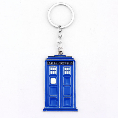 Chave de chave de abertura de garrafas de plástico Casa azul Pendente de presente DIY Acessórios Chave de chave de metal