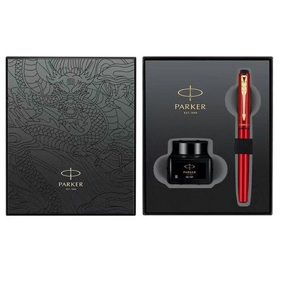 Caneta de tinta para escritura suave de ouro para negócios Caixa de presente Preto Vermelho Edição Especial