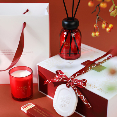 Logotipo do cliente Conjunto de presentes de aromaterapia sem chama do ano perfeito para presentes de agências de viagens