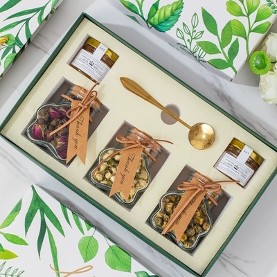 Caixa de presente de chá de flores favorita da agência de viagens da série de florestas de presente para festivais