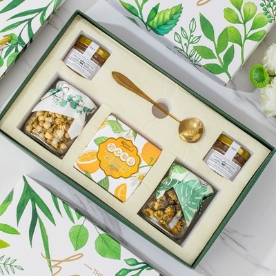 Caixa de presente de chá de flores favorita da agência de viagens da série de florestas de presente para festivais