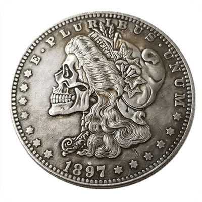1897 Cabeça Moeda Placada em Prata Moeda Morgan Moeda Comemorativa Moeda Metal Artesanato Tema de Amor