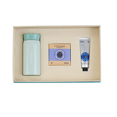 C Lock Thermos Mug Sabão L'Occitane Conjunto de Creme de Mão Ideal para hóspedes de hotel e resort