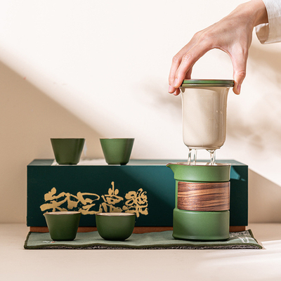 Conjunto de presentes Conjunto de chá do logotipo do cliente Chá-chave Master Cup Cup*3 Toalha de chá*1