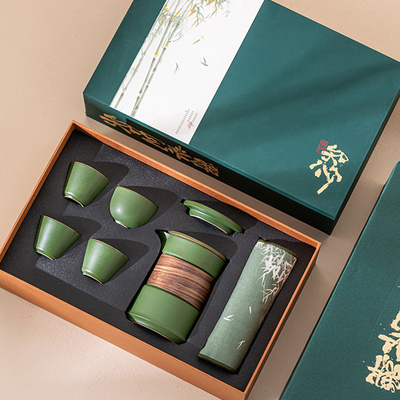 Conjunto de presentes Conjunto de chá do logotipo do cliente Chá-chave Master Cup Cup*3 Toalha de chá*1