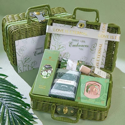 Green Vine Basket Handheld Gift Funcional para Relações de Alunos / Reuniões de Turma