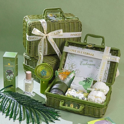 Green Vine Basket Handheld Gift Funcional para Relações de Alunos / Reuniões de Turma