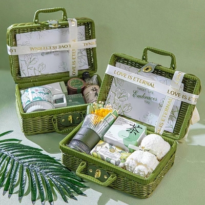 Green Vine Basket Handheld Gift Funcional para Relações de Alunos / Reuniões de Turma