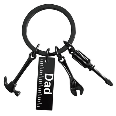 Artesanato de Metal Chave de Chave Criativa do Dia dos Pais com martelo de aço inoxidável e chave de fenda