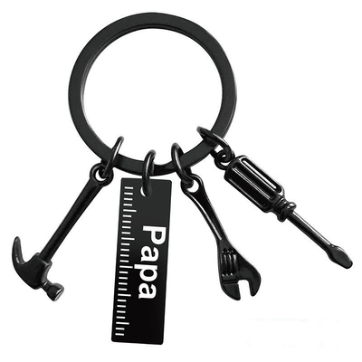 Artesanato de Metal Chave de Chave Criativa do Dia dos Pais com martelo de aço inoxidável e chave de fenda