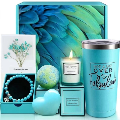 2 Colores Impresso Set de Presente Azul Aromaterapia Velas Balão de Banho para o Dia das Mães Festival