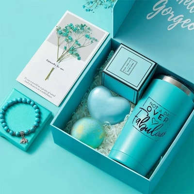 2 Colores Impresso Set de Presente Azul Aromaterapia Velas Balão de Banho para o Dia das Mães Festival
