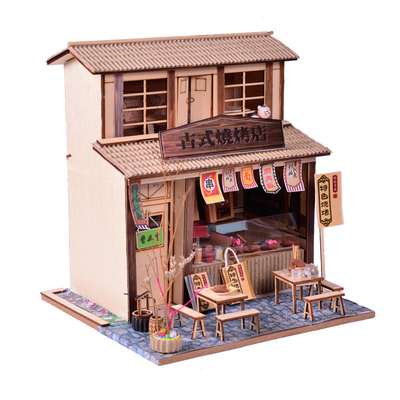 Hotel e Resort estilo chinês Retro bricolage casa de campo churrasqueira loja sótão modelo de montagem presentes criativos feitos à mão